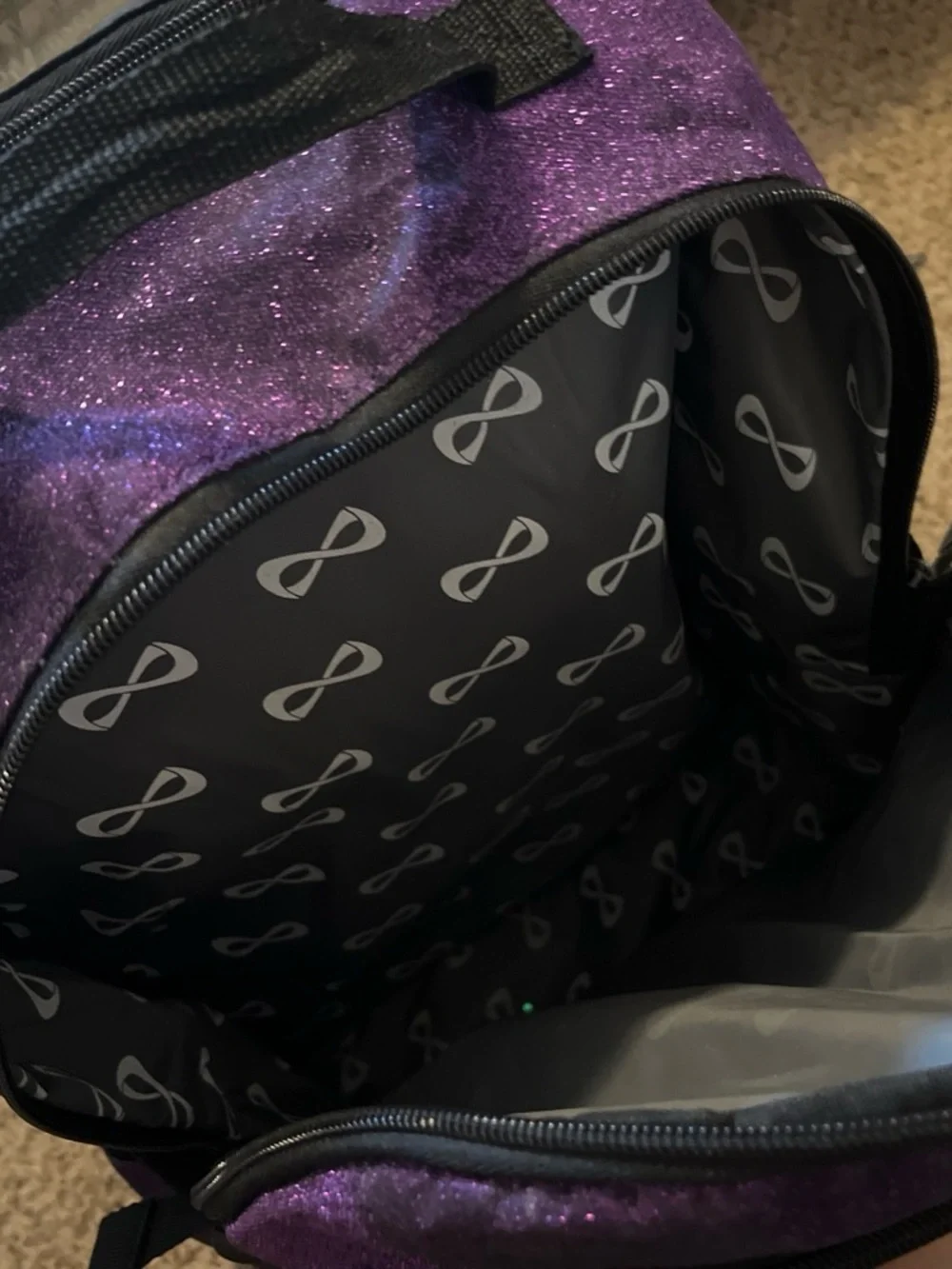 NFINITY Purple Glitter Cheer Backpack